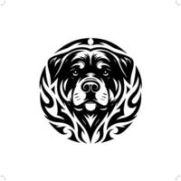 rottweiler hond in modern tribal tatoeëren, abstract lijn kunst van dieren, minimalistische contour. vector