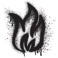 verstuiven geschilderd graffiti brand vlam gespoten geïsoleerd met een wit achtergrond. illustratie. vector