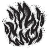 verstuiven geschilderd graffiti brand vlam gespoten geïsoleerd met een wit achtergrond. illustratie. vector