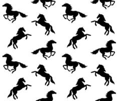 naadloos patroon van hand- getrokken paarden silhouet vector