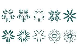 botanisch bloem ontwerp set. decoratief bloemen vector