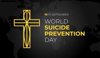 wereld zelfmoord het voorkomen dag achtergrond met christen kruis illustratie vector