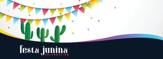 festa Junina evenement banier met cactus fabriek vector