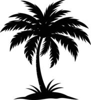 een verbijsterend palm boom silhouet gevangen genomen in tijdloos schoonheid vector