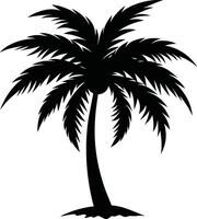 een verbijsterend palm boom silhouet gevangen genomen in tijdloos schoonheid vector