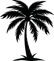 een verbijsterend palm boom silhouet gevangen genomen in tijdloos schoonheid vector