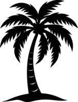 een verbijsterend palm boom silhouet gevangen genomen in tijdloos schoonheid vector