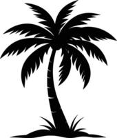 een verbijsterend palm boom silhouet gevangen genomen in tijdloos schoonheid vector