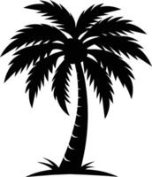 een verbijsterend palm boom silhouet gevangen genomen in tijdloos schoonheid vector