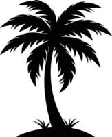 een verbijsterend palm boom silhouet gevangen genomen in tijdloos schoonheid vector