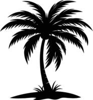 een verbijsterend palm boom silhouet gevangen genomen in tijdloos schoonheid vector