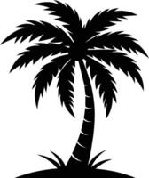 een verbijsterend palm boom silhouet gevangen genomen in tijdloos schoonheid vector