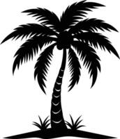 een verbijsterend palm boom silhouet gevangen genomen in tijdloos schoonheid vector