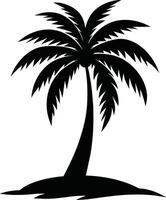 een verbijsterend palm boom silhouet gevangen genomen in tijdloos schoonheid vector