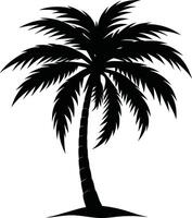 een verbijsterend palm boom silhouet gevangen genomen in tijdloos schoonheid vector