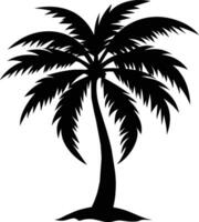 een verbijsterend palm boom silhouet gevangen genomen in tijdloos schoonheid vector