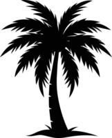 een verbijsterend palm boom silhouet gevangen genomen in tijdloos schoonheid vector