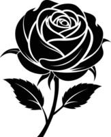 bloeiend in schaduwen een bevallig silhouet van roos vector