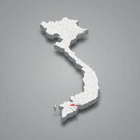Tien Giang regio plaats binnen Vietnam 3d kaart vector