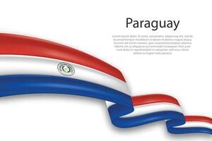 abstract golvend vlag van Paraguay Aan wit achtergrond vector