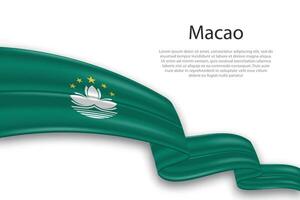 abstract golvend vlag van macao Aan wit achtergrond vector