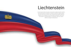 abstract golvend vlag van Liechtenstein Aan wit achtergrond vector