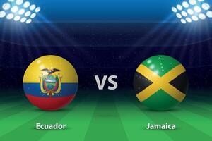 Ecuador vs Jamaica. Amerika voetbal toernooi 2024 vector