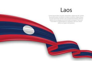 abstract golvend vlag van Laos Aan wit achtergrond vector