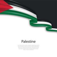 golvend lint met vlag van Palestina vector