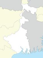 plaats kaart van west Bengalen is een staat van Indië vector