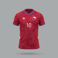 3d realistisch voetbal Jersey Tsjechisch republiek nationaal team 2024 vector