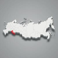 orenburg regio plaats binnen Rusland 3d kaart vector