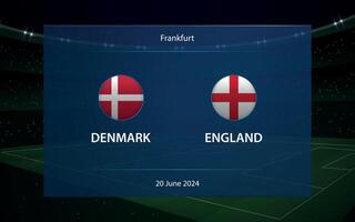 Denemarken vs Engeland. Europa Amerikaans voetbal toernooi 2024 vector