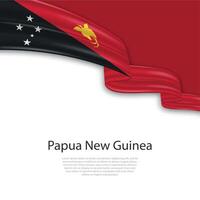 golvend lint met vlag van Papoea nieuw Guinea vector