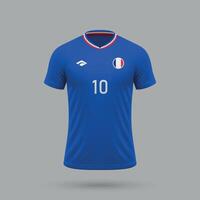 3d realistisch voetbal Jersey Frankrijk nationaal team 2024 vector