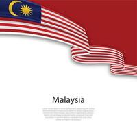 golvend lint met vlag van Maleisië vector