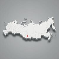 khakassia regio plaats binnen Rusland 3d kaart vector