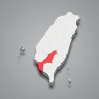 kaohsiung stad divisie plaats binnen Taiwan 3d kaart vector