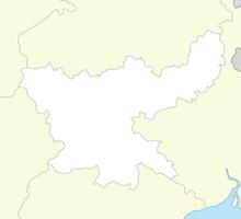 plaats kaart van jharkhand is een staat van Indië vector