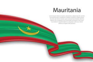 abstract golvend vlag van mauritania Aan wit achtergrond vector