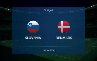 Slovenië vs Denemarken. Europa Amerikaans voetbal toernooi 2024 vector