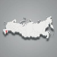 kalmykia regio plaats binnen Rusland 3d kaart vector