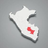 cusco afdeling plaats binnen Peru 3d kaart vector