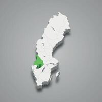 varmland historisch provincie plaats binnen Zweden 3d kaart vector