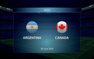 Argentinië vs Canada. Amerika voetbal toernooi 2024 vector