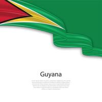 golvend lint met vlag van Guyana vector