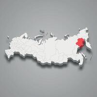 magadan regio plaats binnen Rusland 3d kaart vector