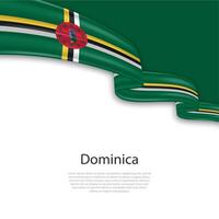 golvend lint met vlag van dominica vector