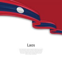 golvend lint met vlag van Laos vector