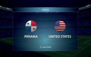 Panama vs Verenigde staten. Amerika voetbal toernooi 2024 vector